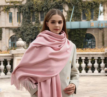 Solid color wool scarf