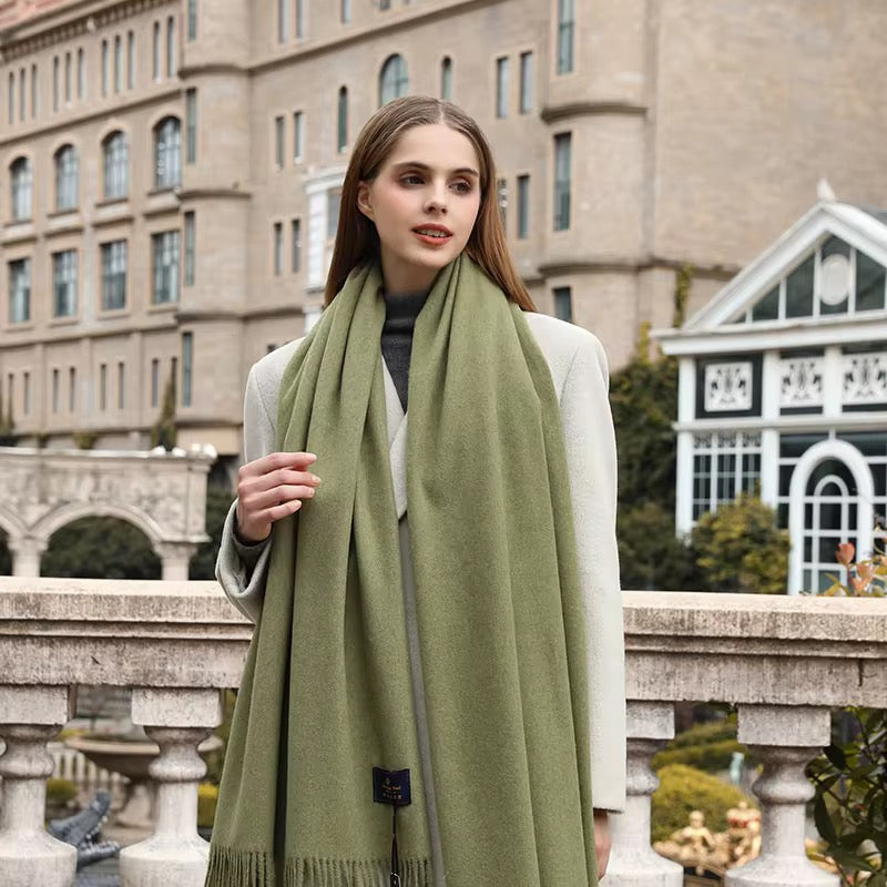 Solid color wool scarf