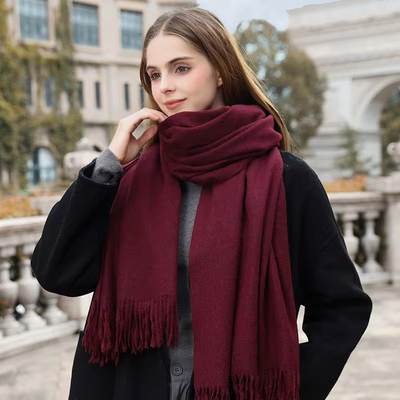 Solid color wool scarf