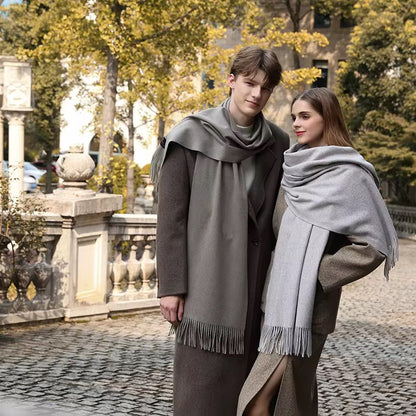 Solid color wool scarf