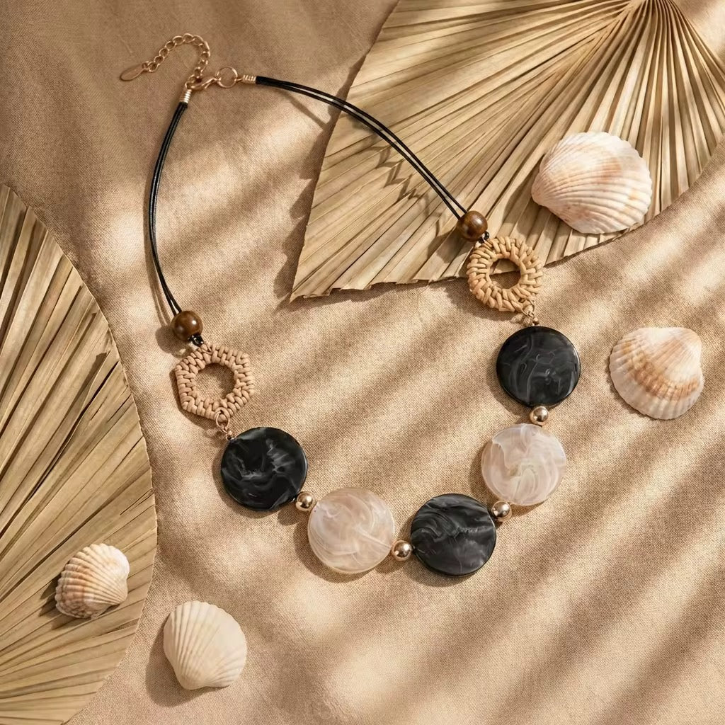 Boho Rattan Necklace