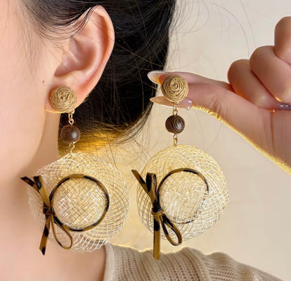 Straw Hat Earrings