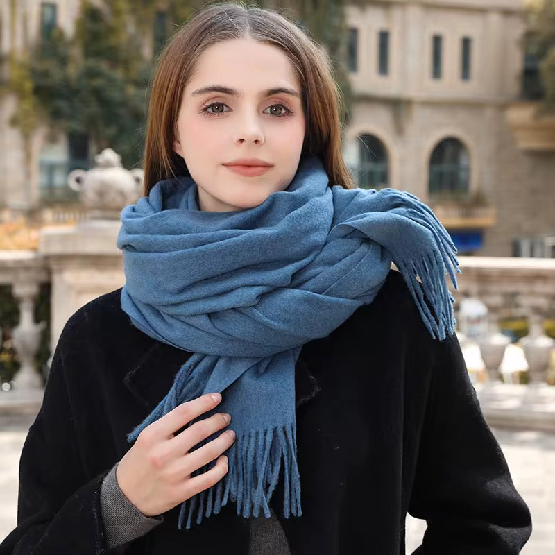Solid color wool scarf
