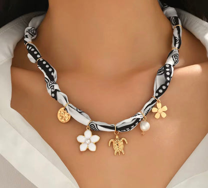 Charm Scarf Necklace