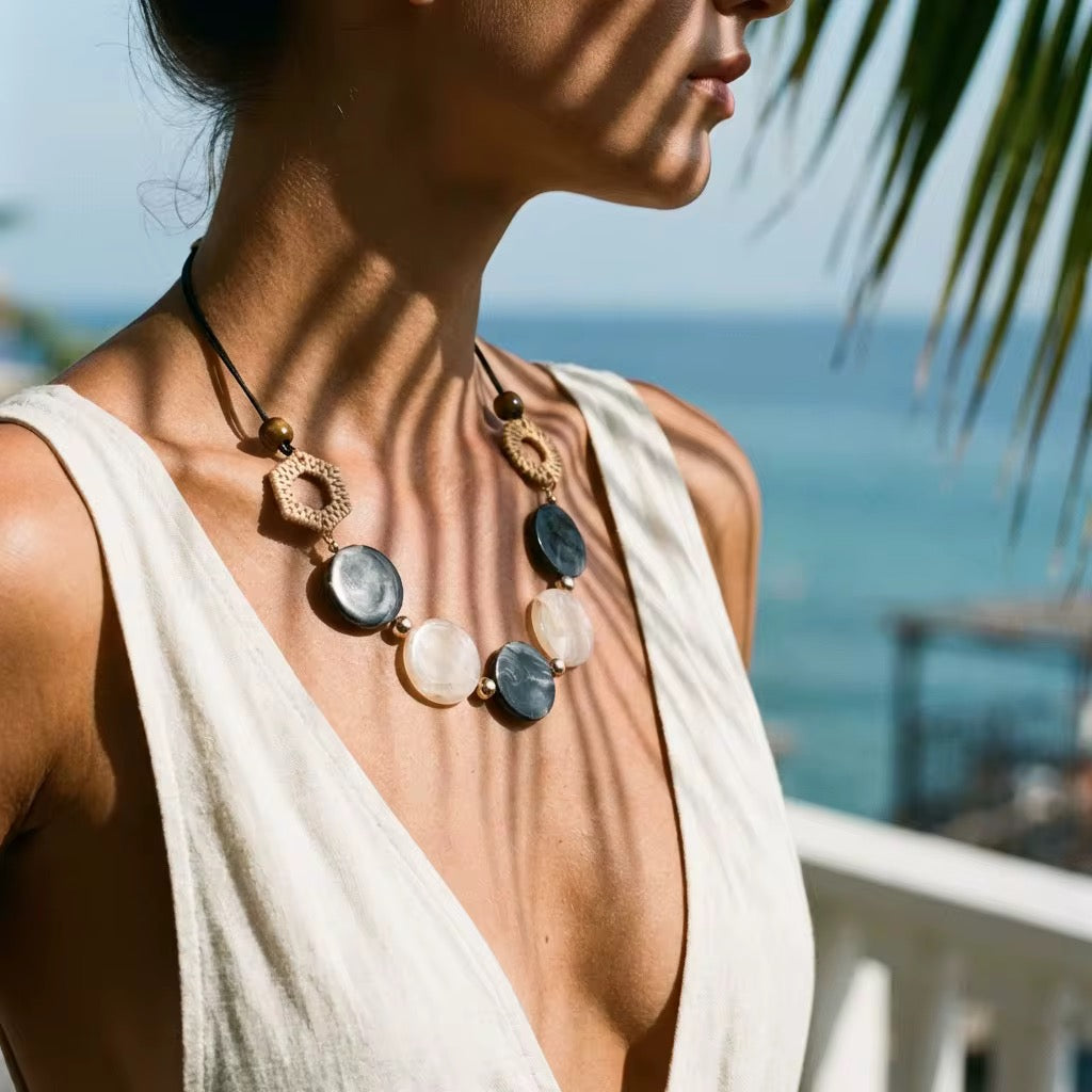 Boho Rattan Necklace
