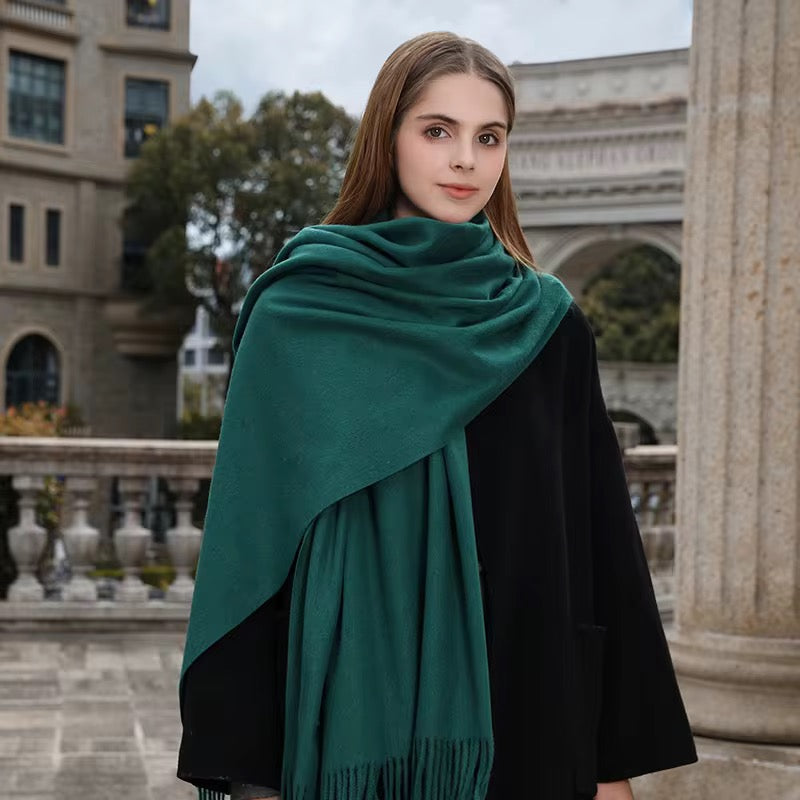 Solid color wool scarf