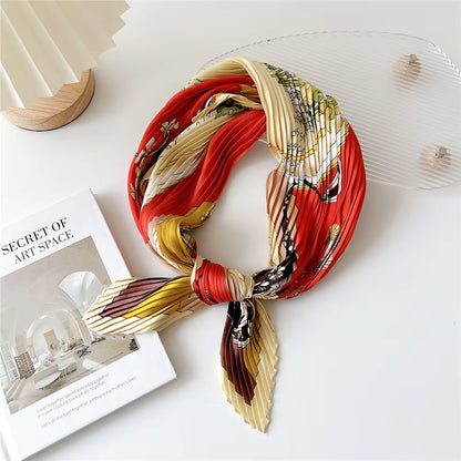 Pleated Square Scarf 70 cm