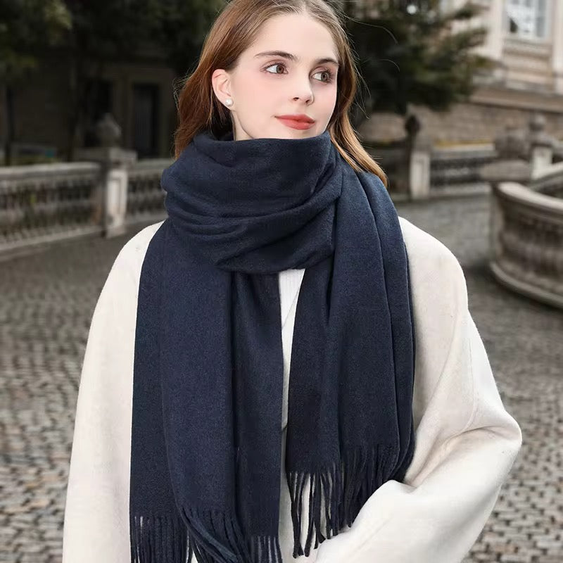 Solid color wool scarf