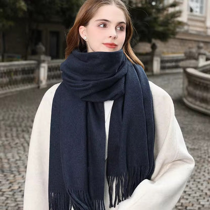 Solid color wool scarf