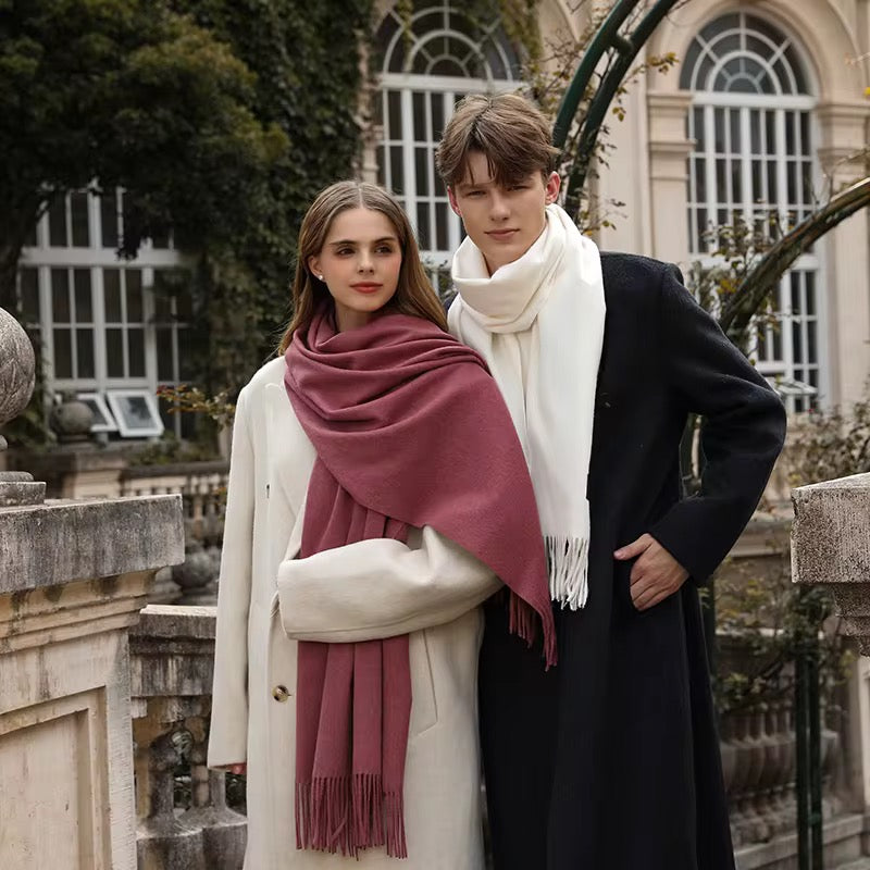 Solid color wool scarf