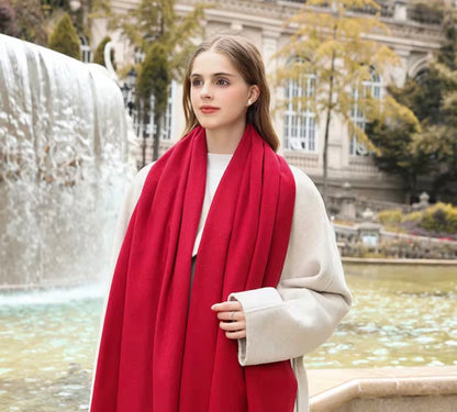 Solid color wool scarf