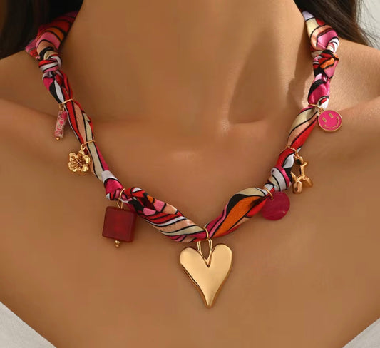 Charm Scarf Necklace